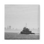 Black and White San Francisco Skyline with Boat Refrigerator Magnets