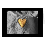 Black and white sand heart greeting cards