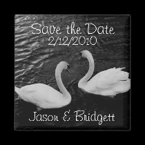 Black and white Save the Date magnet