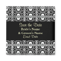 black and white save the date magnets by DonnaGraysonAbstract black and white save the date magnets