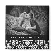 Black and White Save the Date Photo Wedding Magnet magnet