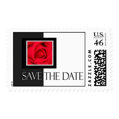 Black and white save the date postage