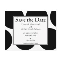 Black and White Save the Date Postcard