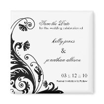 Black and White Save the Date Wedding Magnet by colourfuldesigns Black and White Save the Date Wedding Magnet