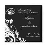 Black and White Save the Date Wedding Magnet