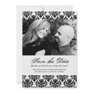Black and White Save the Date Wedding Template invitation