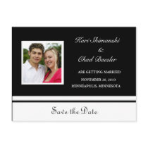 Black and white Save the date with pic Post Card