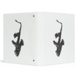 Black and white saxophone and two hands 3 ring binder