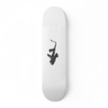 Black and white saxophone and two hands custom skateboard