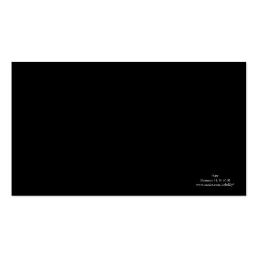 Black and White Saxophone Profile Business Card (back side)