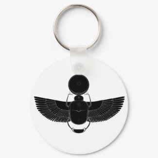 Black and White Scarab keychain