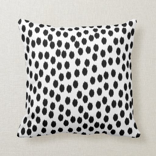 Black and White Scattered Dots Throw Pillow Zazzle