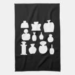 Black and White Scent Bottles Design. Towel