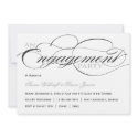 Black and White Script Engagement Party Invitation invitation