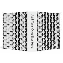 Black and White Seahorse Pattern. 3 Ring Binders