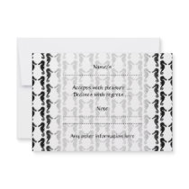 Black and White Seahorse Pattern. Invite