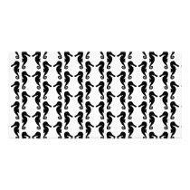 Black and White Seahorse Pattern. Customized Photo Card