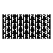 Black and White Seahorses Pattern. Picture Card
