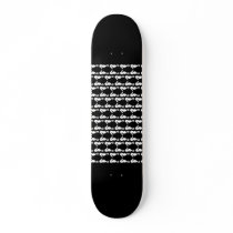 Black and White Seahorses Pattern. Skateboard Deck