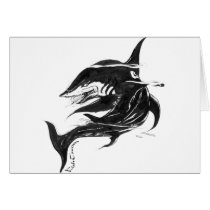 Black and White Shark cards