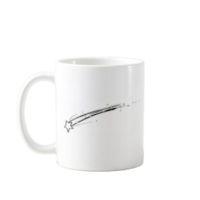 Black and White Shooting Star Coffee Mugs