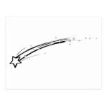 Black and White Shooting Star Post Card