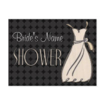 Black and White Shower invitation postcards by aslentz Black and White Shower invitation postcards