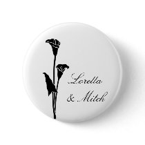Black and white simple calla buttons by perfectpostage Black and white simple calla buttons