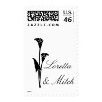 Black and white simple calla postage by perfectpostage Black and white simple calla postage