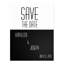 Black and White Simple Chic Save The Date Postcard