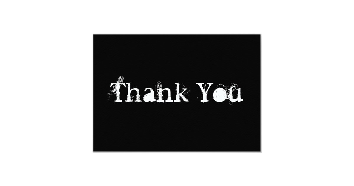 thank you card black and white