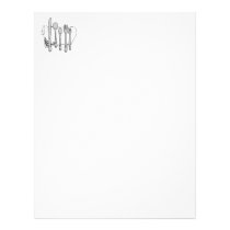 Black and White Siverware Design letterhead