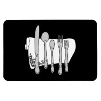 Black and White Siverware Design magnets