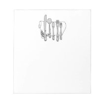 Black and White Siverware Design notepads