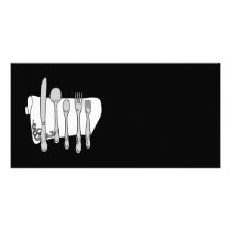 Black and White Siverware Design photo cards