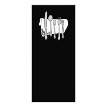 Black and White Siverware Design rack cards