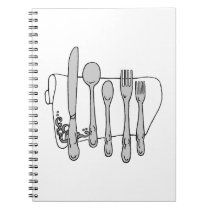 Black and White Siverware Design notebooks