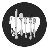 Black and White Siverware Design stickers