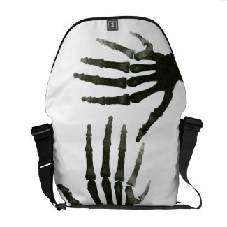Black and White Six Finger Skeleton Xray Bone Courier Bags