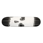 Black and White Skull. Custom Skate Board