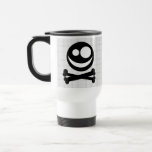 Black and White Skull. On Gray Check. Coffee Mugs