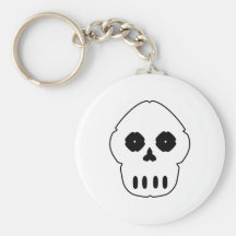 Black and white skull v4. key chain