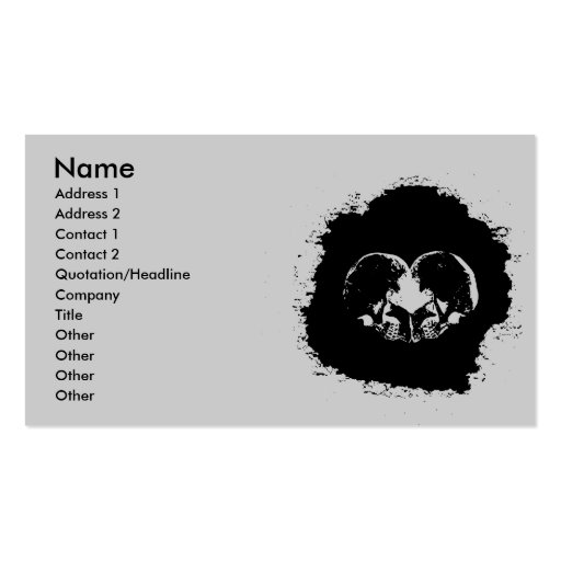 black and white skulls business card templates