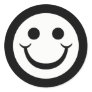 BLACK AND WHITE SMILEY FACE ROUND STICKERS