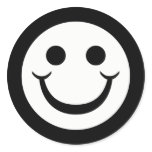 BLACK AND WHITE SMILEY FACE stickers