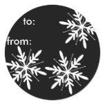 Black and White Snowflake Gift Tags Sticker