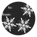 Black and White Snowflake Gift Tags stickers by TheGrinchsCloset Black and White Snowflake Gift Tags stickers