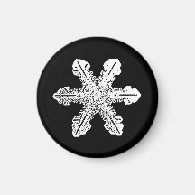 Black and White Snowflake Magnet