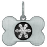 Black and White Snowflake Pet Tag