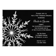 Black and White Snowflake Post Wedding Brunch Custom Announcement